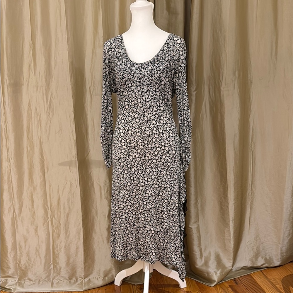 Max Mara Floral Black and White Dress
